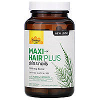 Витамины для волос и ногтей, Country Life, Gluten Free, Maxi Hair Plus, 120 капсул на растительной основе