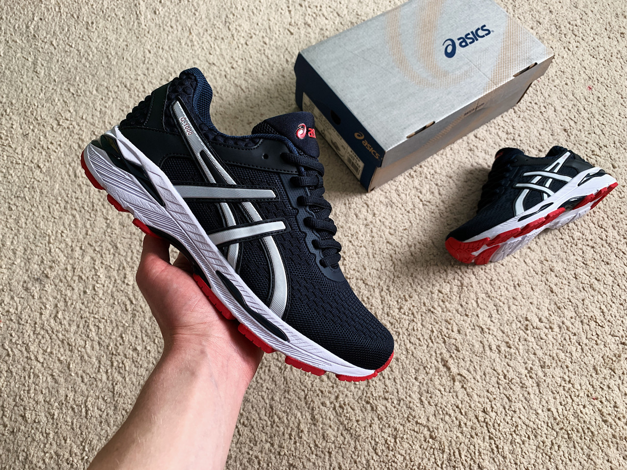 Чоловічі спортивні кросівки Asics GT-1000 сині з червоним