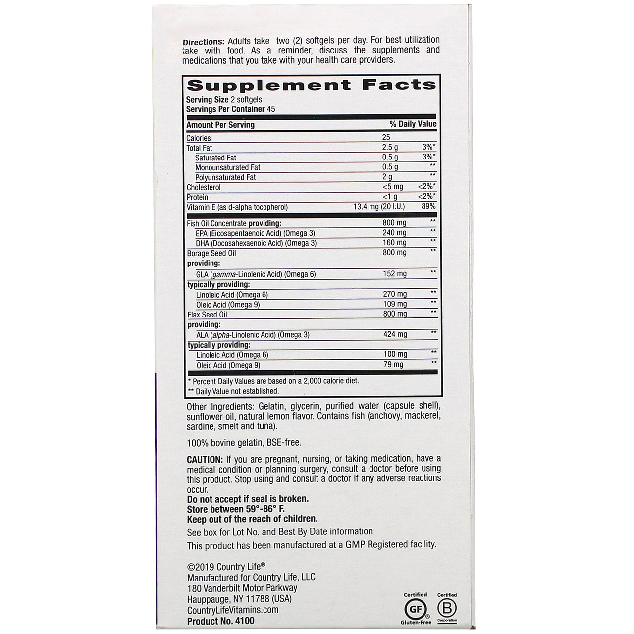 Купить Омега 3 6 9, Omega 369, Country Life, со вкусом лимона, 90 кап