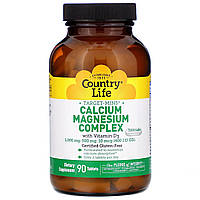 Кальцій Магній Вітамін Д3, Calcium Magnesium, Country Life, 90таб