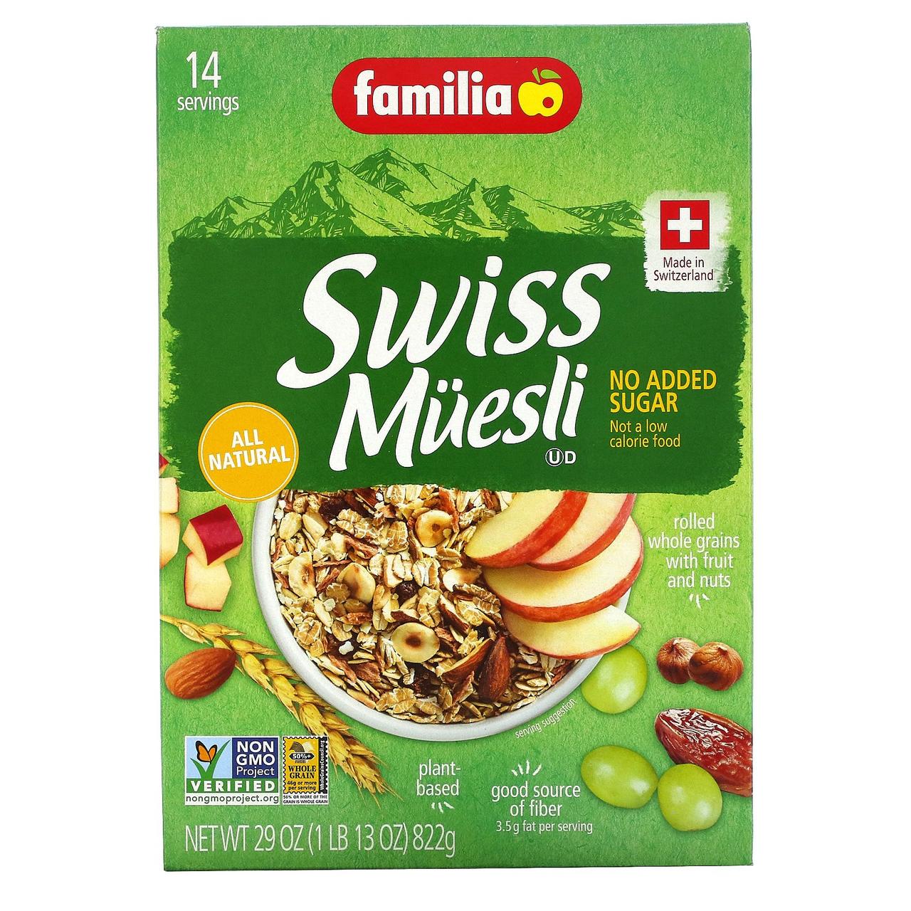 Familia, Швейцарські мюслі, Без додавання цукру, 32 унції (908 г)
