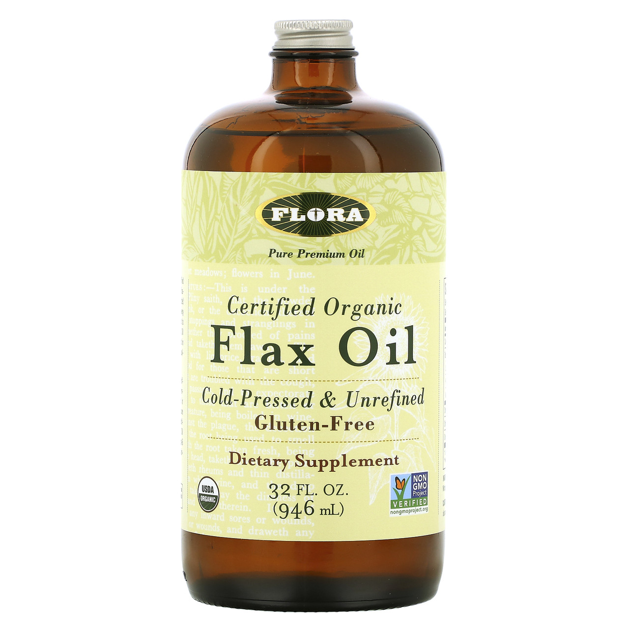 Flora, Сертифіковане натуральне лляне масло, 32 рідких унцій (946 мл)