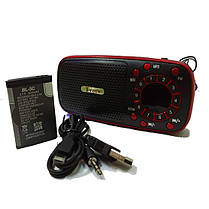 Радіоприймач, портативна колонка ТО-205 (MicroSD/USB/FM/LCD), фото 4