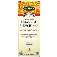 Суміш рослинних олій (udo's Oil 3•6•9 Blend), Flora, 500 мл