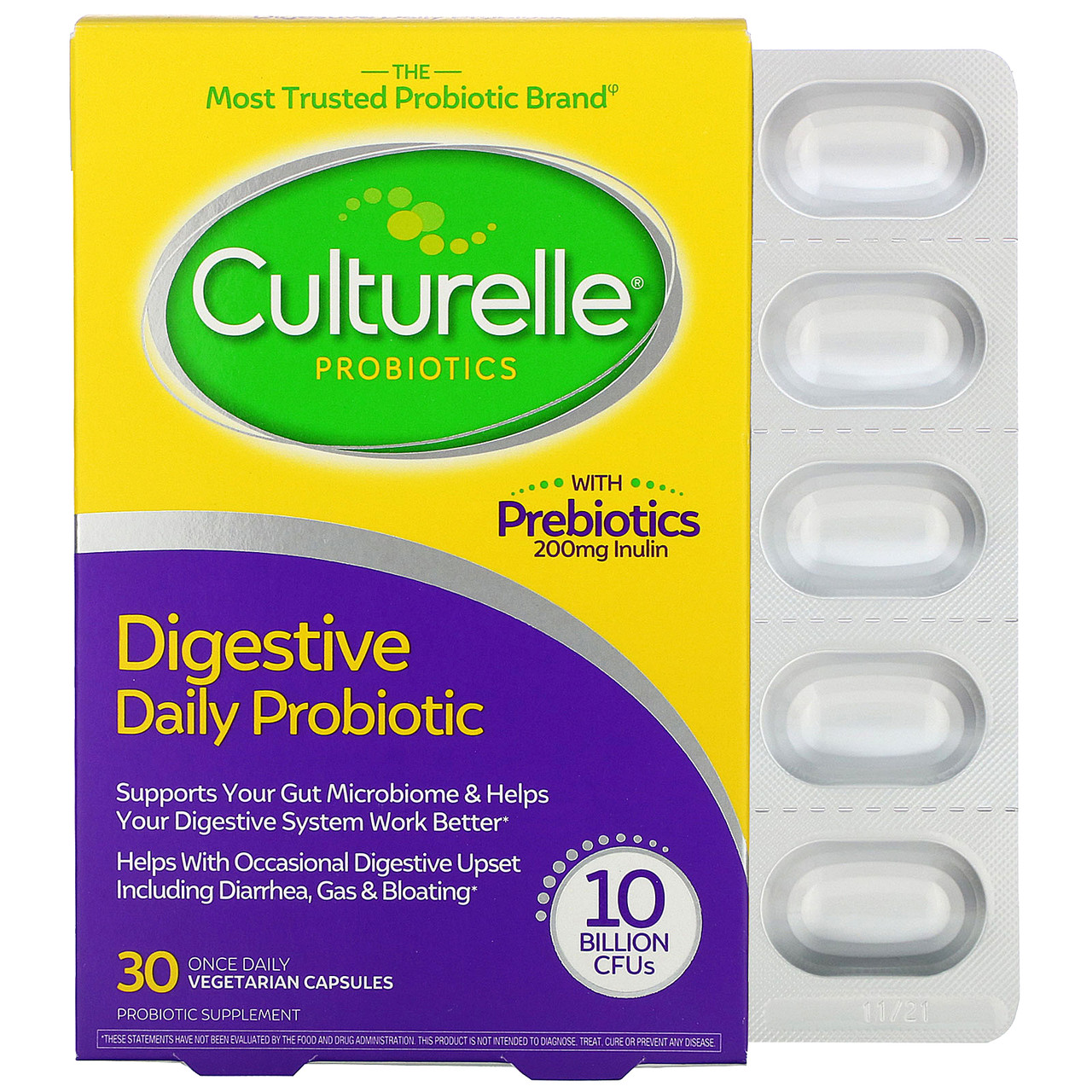 Пробіотики для здоров'я травної системи, Digestive Health Probiotic, Culturelle, 30 капсул
