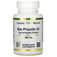 California Gold Nutrition, бджолиний прополіс 2X, 500 мг, 90 овочевих капсул