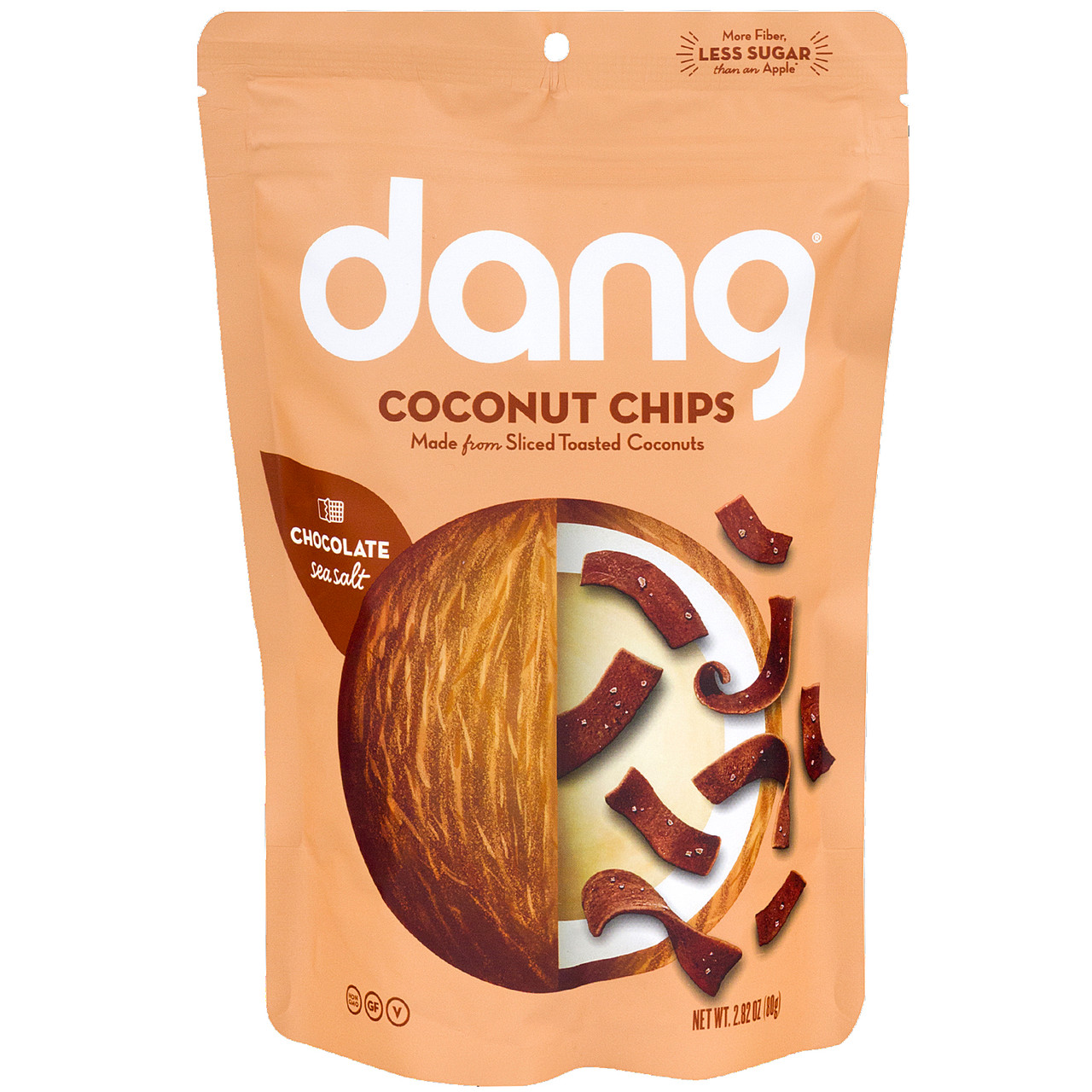 Dang Foods LLC, Кокосові чіпси, шоколад і морська сіль, 80 г (2,82 унц.)