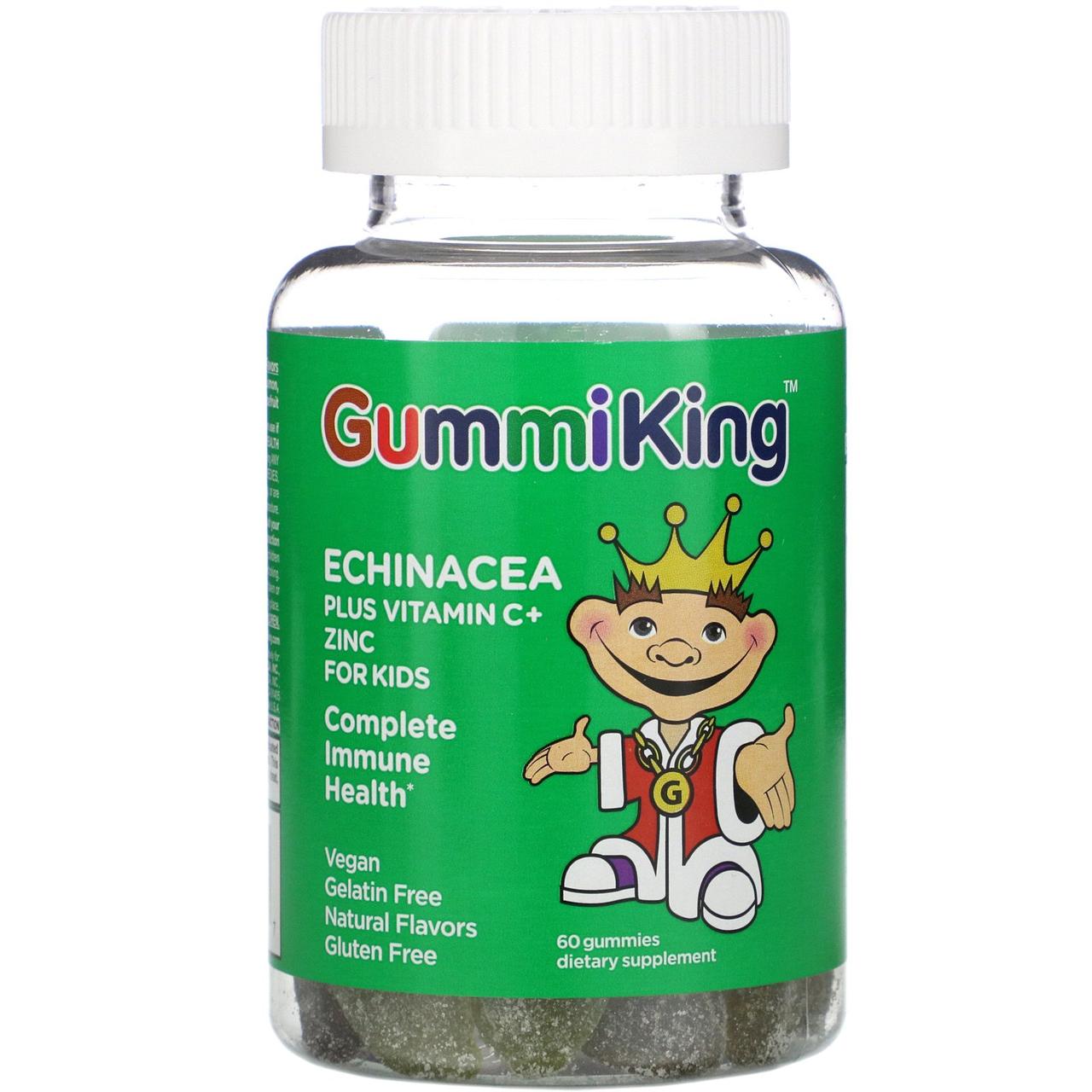 Ехінацея з вітаміном с і цинком для дітей, 60 жувальних таблеток, Gummi King