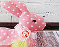 Інтер'єрна іграшка "Кролик" рожевий горох, фото 2