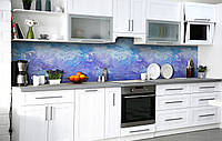 Кухонный фартук Мазки масляной краски ПВХ пленка для декора 600х3000мм Текстуры Голубой