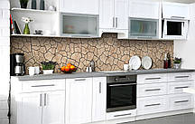 Кухонний фартух Суха глина Тріщини 3Д плівка скіналі ПВХ 60х200 см Текстура Бежевий