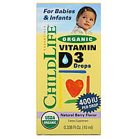 Вітамін Д3 для новонароджених D-3 рідкий, 400 МО, 10 мл, Natures Answer