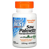 Со Пальметто, Saw Palmetto, 60 гельових капсул, Doctors Best