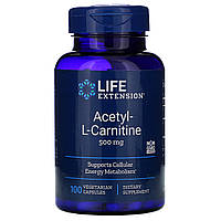 Ацетил -L-карнітин, Life Extension, 500 мг, 100 капсул.