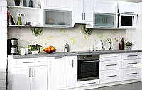 Кухонный фартук Изумрудное оригами виниловая пленка для кухни 650х2500мм Абстракция Зелёный