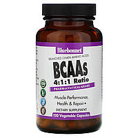 BCAA амоно (амино), BCAAs 4:1:1 Ratio, Bluebonnet Nutrition, 120 капсул
