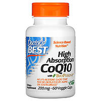 Коэнзим Q10, Doctors Best, 200 мг, 60 жидких капсул