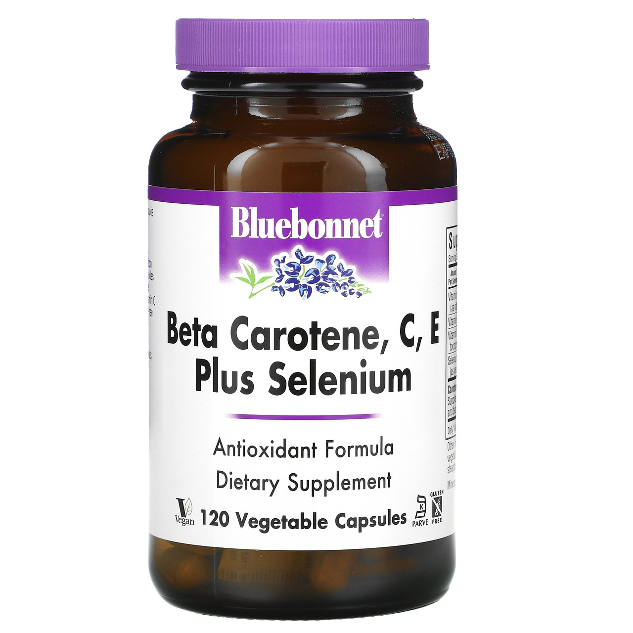 Бета-каротин, C, E+селен, Bluebonnet Nutrition, 120 кап.