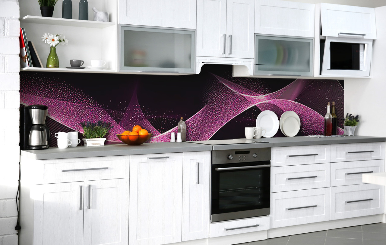Кухонний фартух Пісок Лінії плівка скіналі ПВХ 60х200 см Абстракції Фіолетовий
