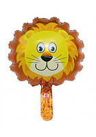 Фольгована кулька міні-фігура лев голова 32*42 см Китай