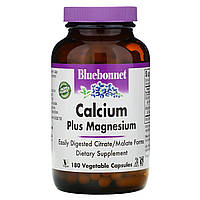Цитрат кальция магний (Calcium Magnesium), Bluebonnet Nutrition, 180 кап.