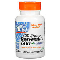 Doctor's s Best, Транс-ресвератрол 600, 600 мг, 60 капсул вегетаріанських