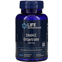 Life Extension, DMAE бітартрат, 150 мг, 200 вегетаріанських капсул