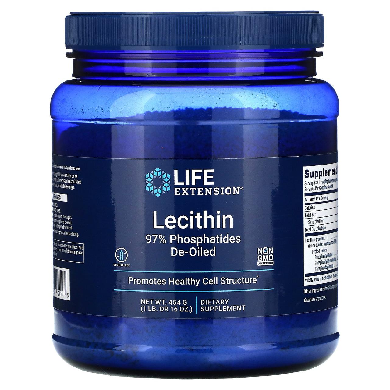 Лецитин, Lecithin, Life Extension, 454 г