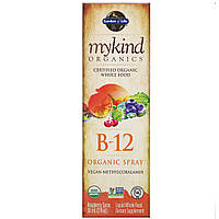 Garden of Life, MyKind Organics, Органічний спрей з вітаміном B-12, зі смаком малини, 2 унції (58 мл)