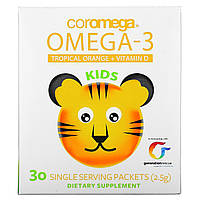 Омега-3 Рыбий Жир для детей, Kids Omega-3 Squeeze Orange Coromega, США