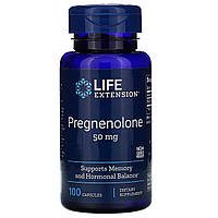 Прегненолон, Pregnenolone, Life Extension, 50 мг, 100 кап.