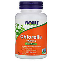 Хлорелла в таблетках (Chlorella) Now Foods, суперфуд, 1000мг, 120 таблеток