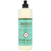 Жидкость для мытья посуды, с ароматом базилика, Liquid Dish Soap, Mrs. Meyers Clean Day, 473 мл