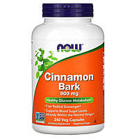 Кора кориці, Cinnamon Bark, Now Foods, 600 мг, 240 капсул