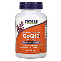 Коензим Q10 (CoQ10), Now Foods, 600 мг, 60 капсул