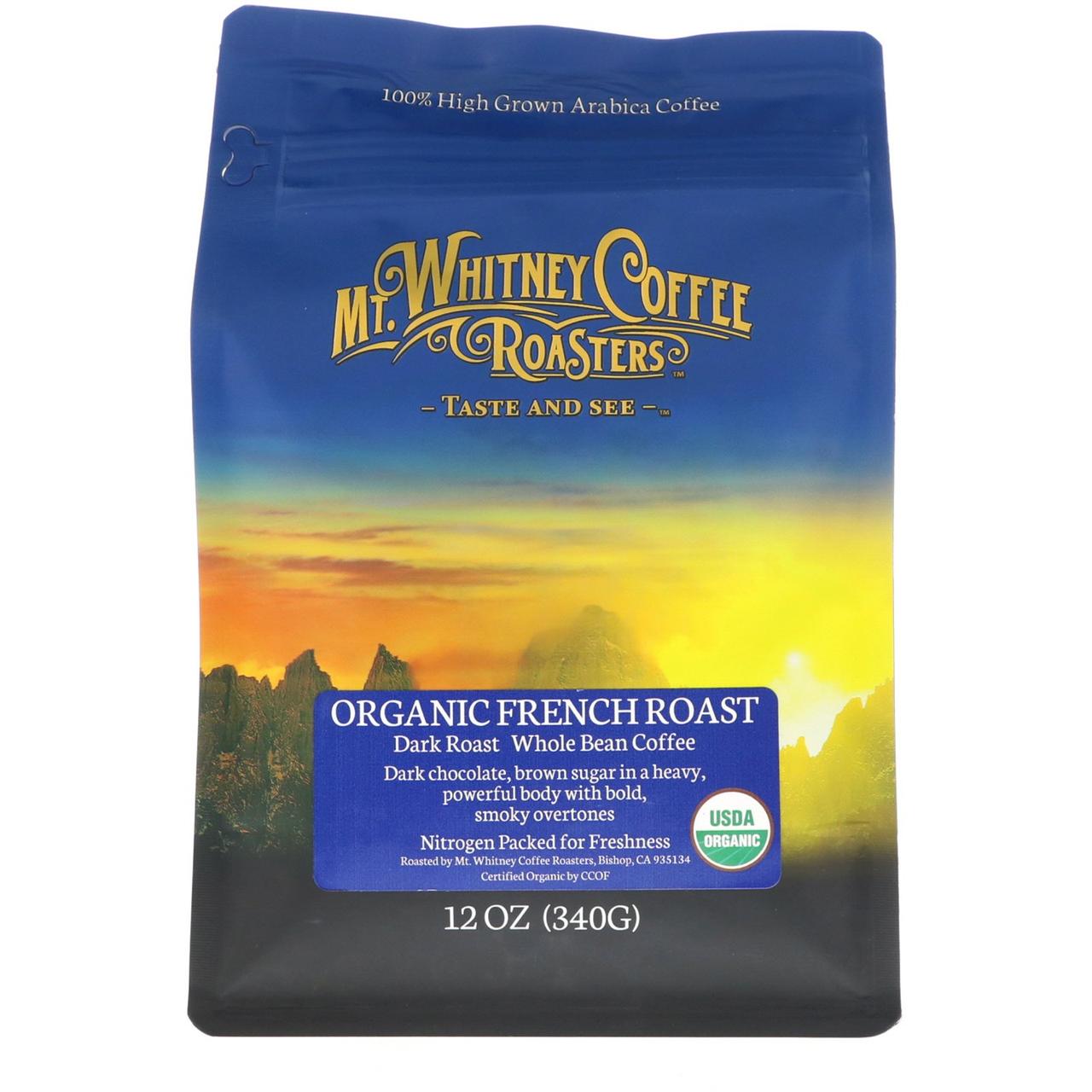 Mt. Whitney Coffee Roasters, Органічний кави французької обжарювання, темне зернове просмажений кави, 340 г