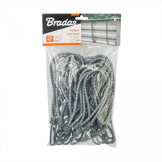 Петля еластична 20см з металевим гачком
х 25шт. BUNGEE CORD HOOK, BCH4-0620GY-B, фото 1