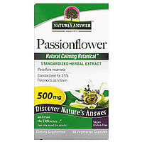 Пассифлора, Passionflower, Nature's Answer, 500 мг, 60 капсул