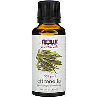 Ефірне масло цітронелли (Citronella Oil), Now Foods, 30 мл