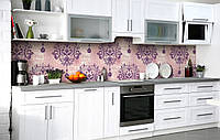 Кухонный фартук Вензель Орнамент ПВХ пленка для декора 600х3000мм Абстракция Фиолетовый