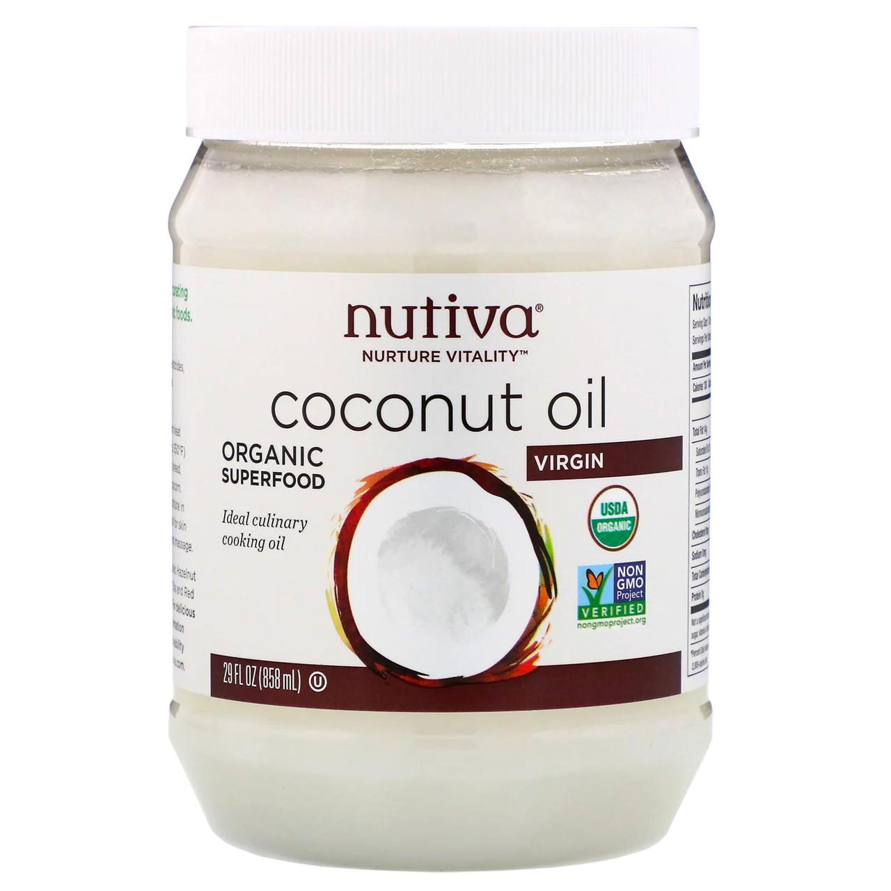 Кокосова олія холодного віджиму, Coconut Oil, Nutiva, 858 мл