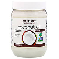 Кокосовое масло холодного отжима, Coconut Oil, Nutiva, 858 мл