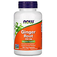 Корень имбиря (Ginger Root), Now Foods, 550 мг, 100 капсул