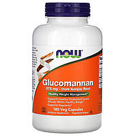 Глюкоманнан (Glucomannan) Now Foods для регуляции массы тела, (575 мг), 180 капсул