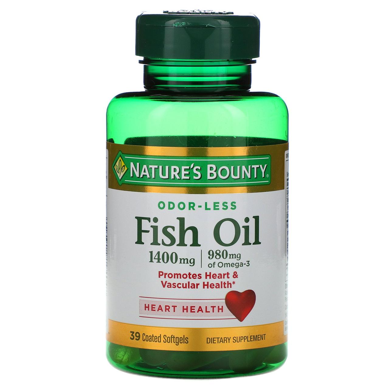 Nature's Bounty, Риб'ячий жир 1400 мг, 39 капсул