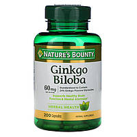 Гинкго Билоба, Nature's Bounty, 60 мг, 200 капсул