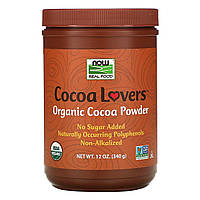 Порошок какао, Cocoa Lovers, Organic Cocoa Powder, Now Foods, 340 г
