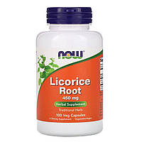 Корінь солодки (Licorice Root), Now Foods, 450 мг, 100 капсул