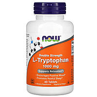 L- триптофан (L-Tryptophan) Now Foods для поддержки иммунной системы, 1000 мг, 60 таблеток