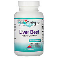 Nutricology, Коров'яча печінка, натуральний екстракт залози, 125 капсул на рослинній основі